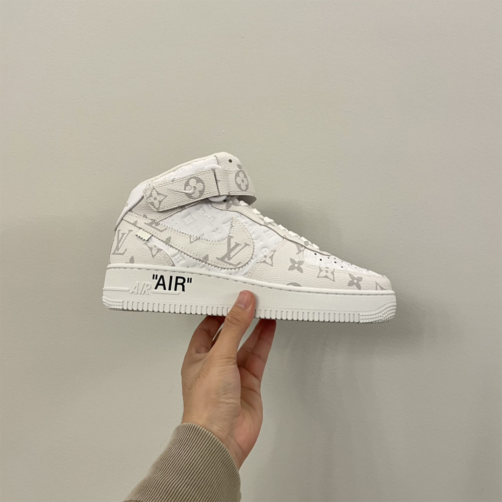 Louis Vuitton X Nike Air Force 1 Mid-Top Sneaker In White - PerfectKickZ