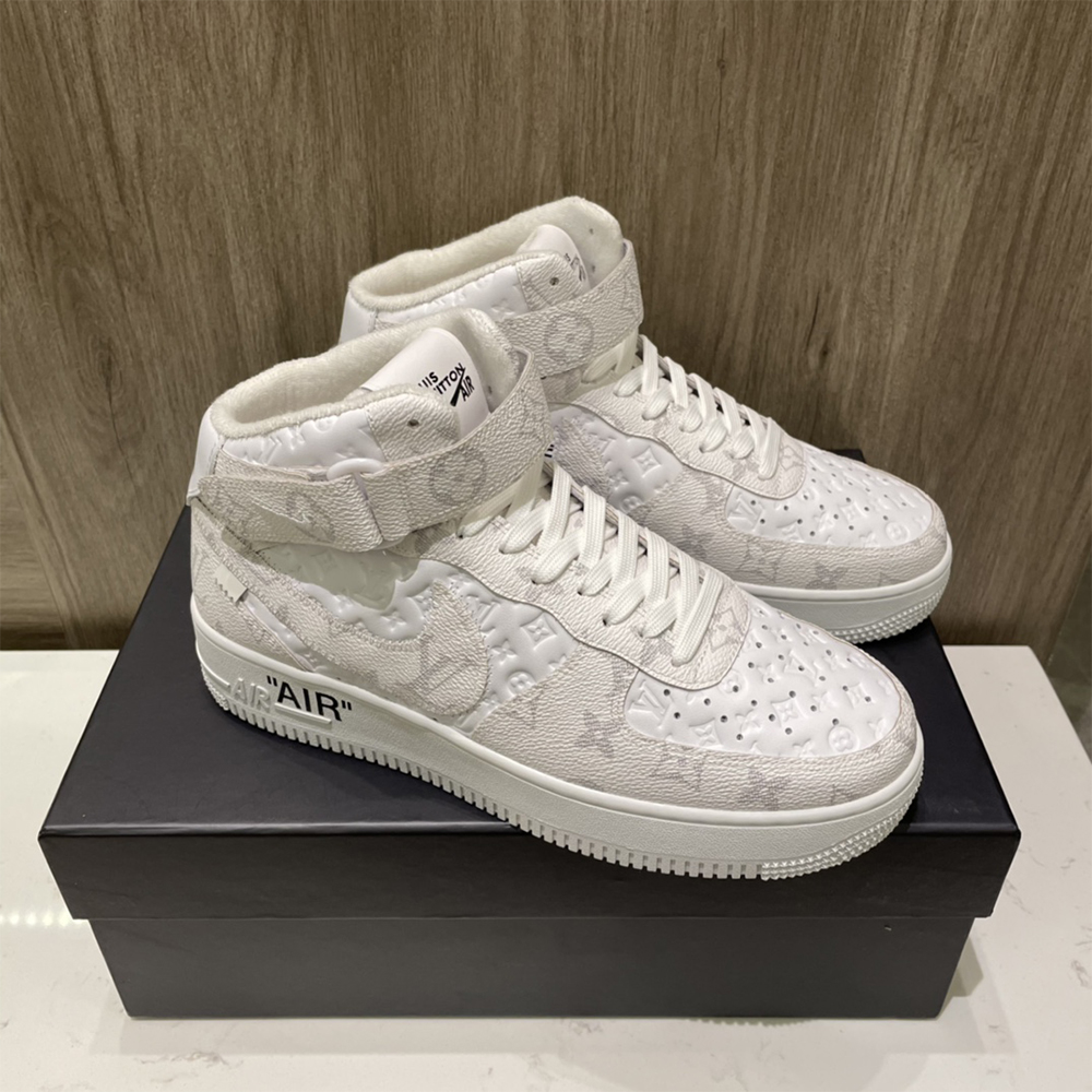 Louis Vuitton X Nike Air Force 1 Mid-Top Sneaker In White - PerfectKickZ