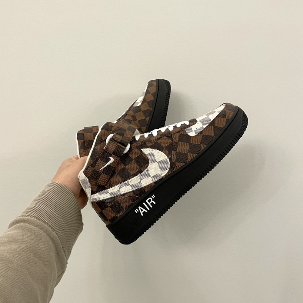 Louis Vuitton X Nike Air Force 1 Mid-Top Sneaker In Brown - PerfectKickZ