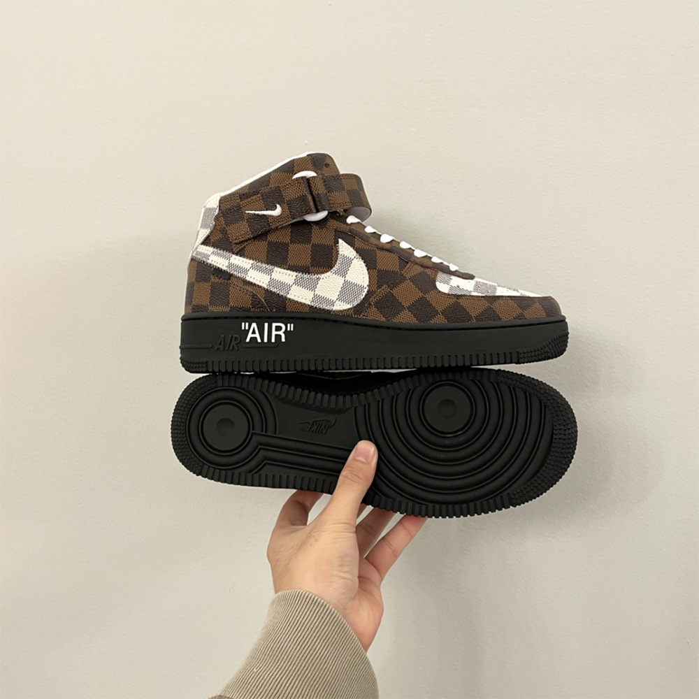 Louis Vuitton X Nike Air Force 1 Mid-Top Sneaker In Brown - PerfectKickZ