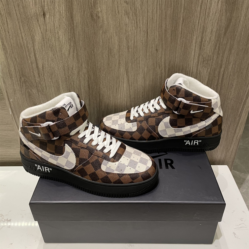 Louis Vuitton X Nike Air Force 1 Mid-Top Sneaker In Brown - PerfectKickZ