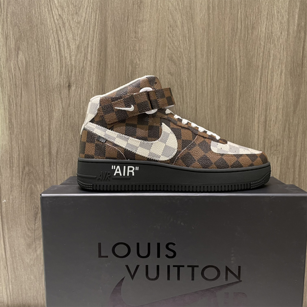 Louis Vuitton X Nike Air Force 1 Mid-Top Sneaker In Brown - PerfectKickZ