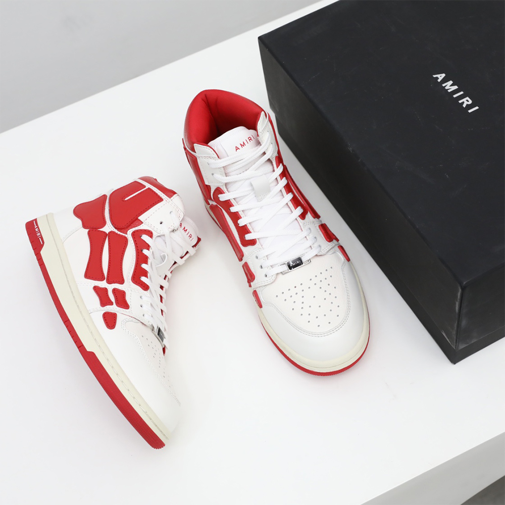 Amiri Skel-Top Hi Sneaker Red/White - PerfectKickZ