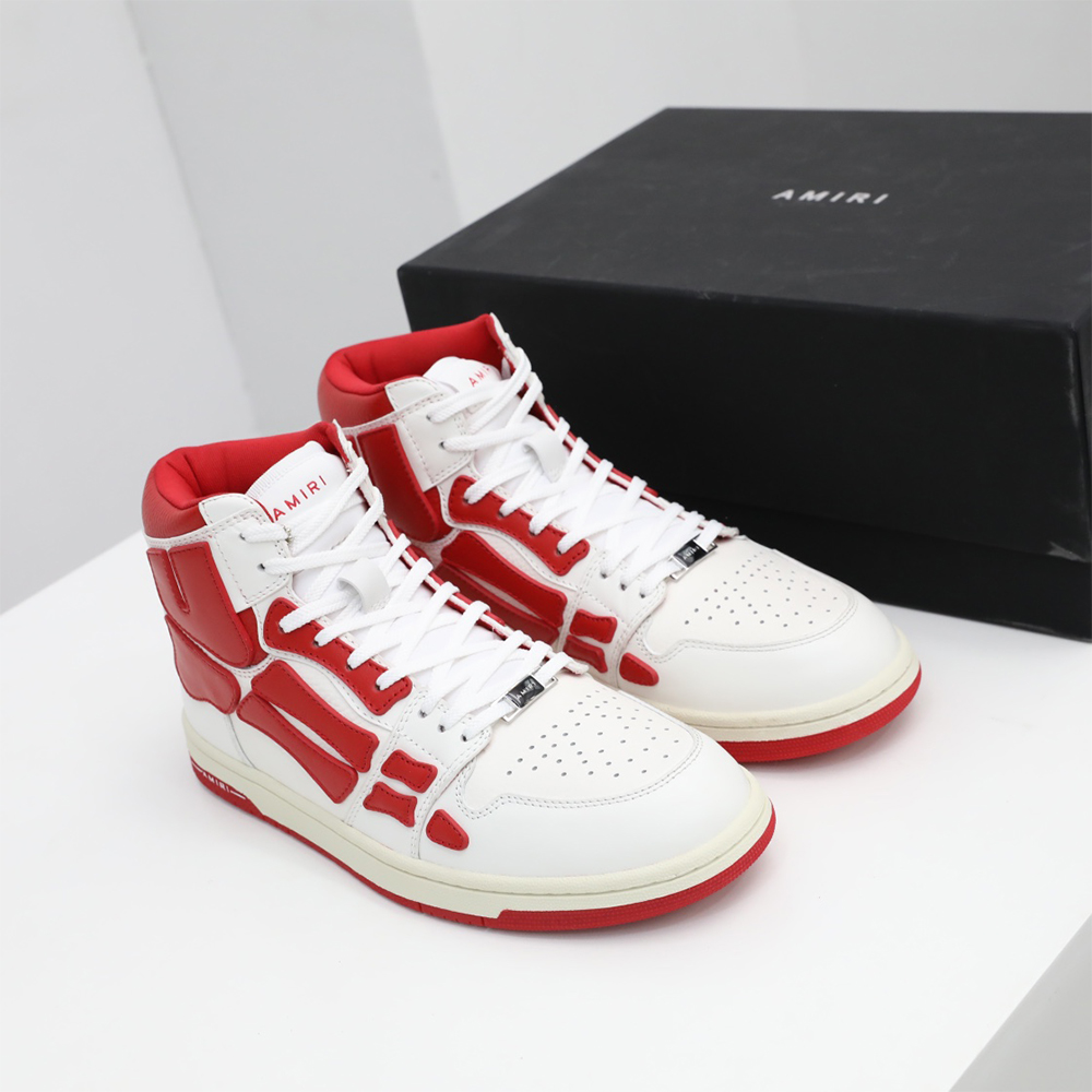 Amiri Skel-Top Hi Sneaker Red/White - PerfectKickZ