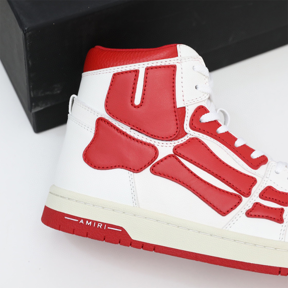 Amiri Skel-Top Hi Sneaker Red/White - PerfectKickZ