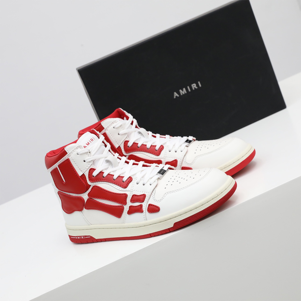 Amiri Skel-Top Hi Sneaker Red/White - PerfectKickZ