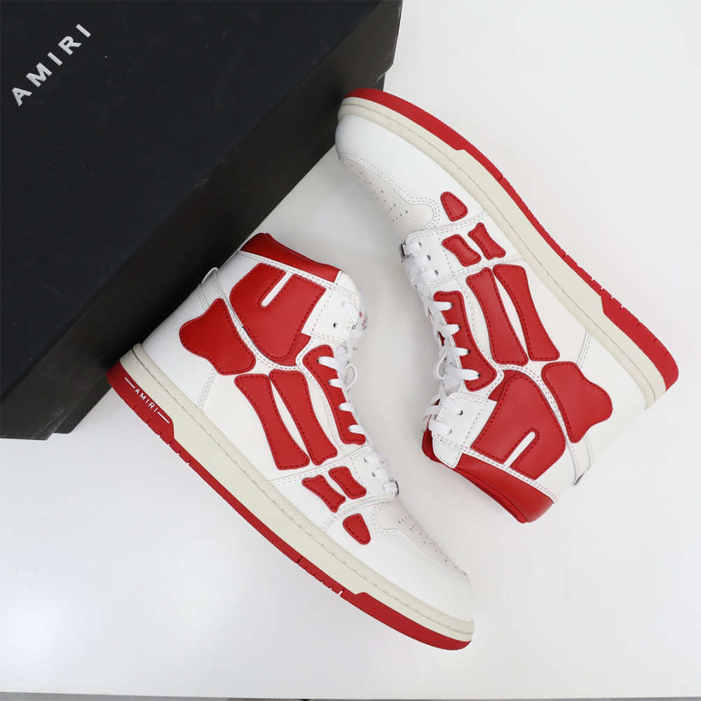 Amiri Skel-Top Hi Sneaker Red/White - PerfectKickZ