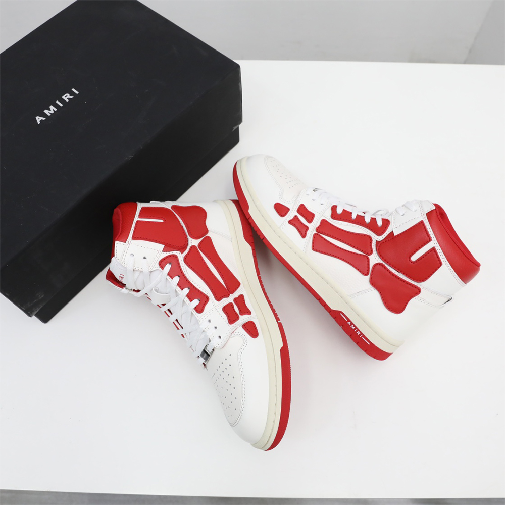 Amiri Skel-Top Hi Sneaker Red/White - PerfectKickZ