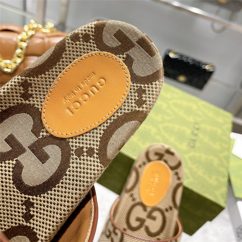 Men's GG Canvas Slide Sandal(Beige) - PerfectKickZ