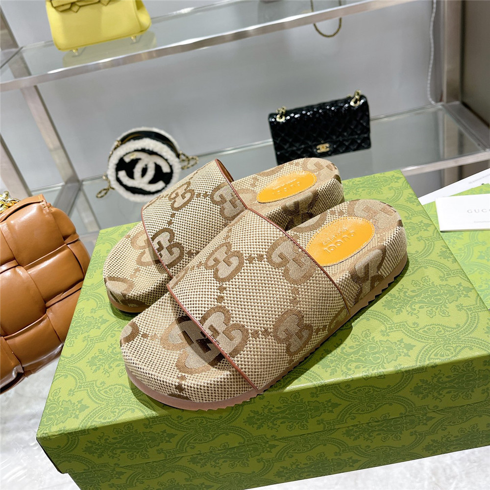 Men's GG Canvas Slide Sandal(Beige) - PerfectKickZ