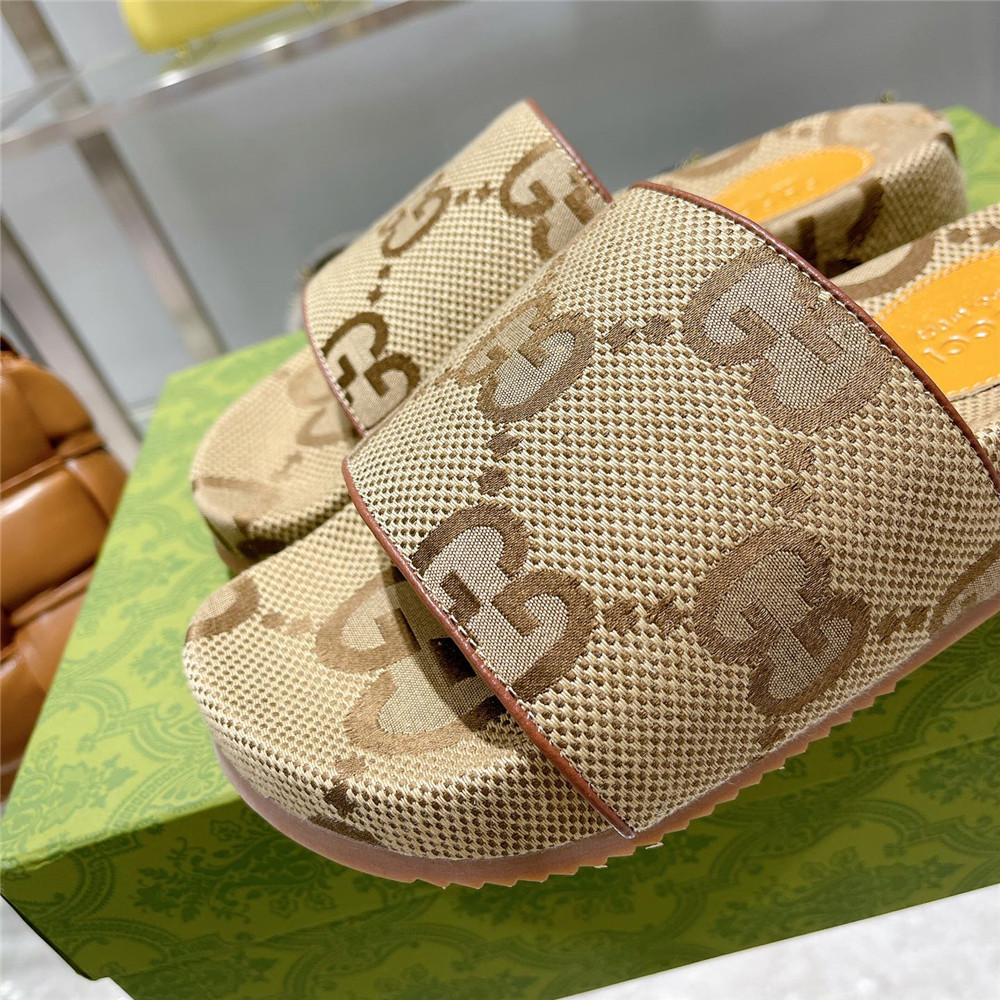 Men's GG Canvas Slide Sandal(Beige) - PerfectKickZ