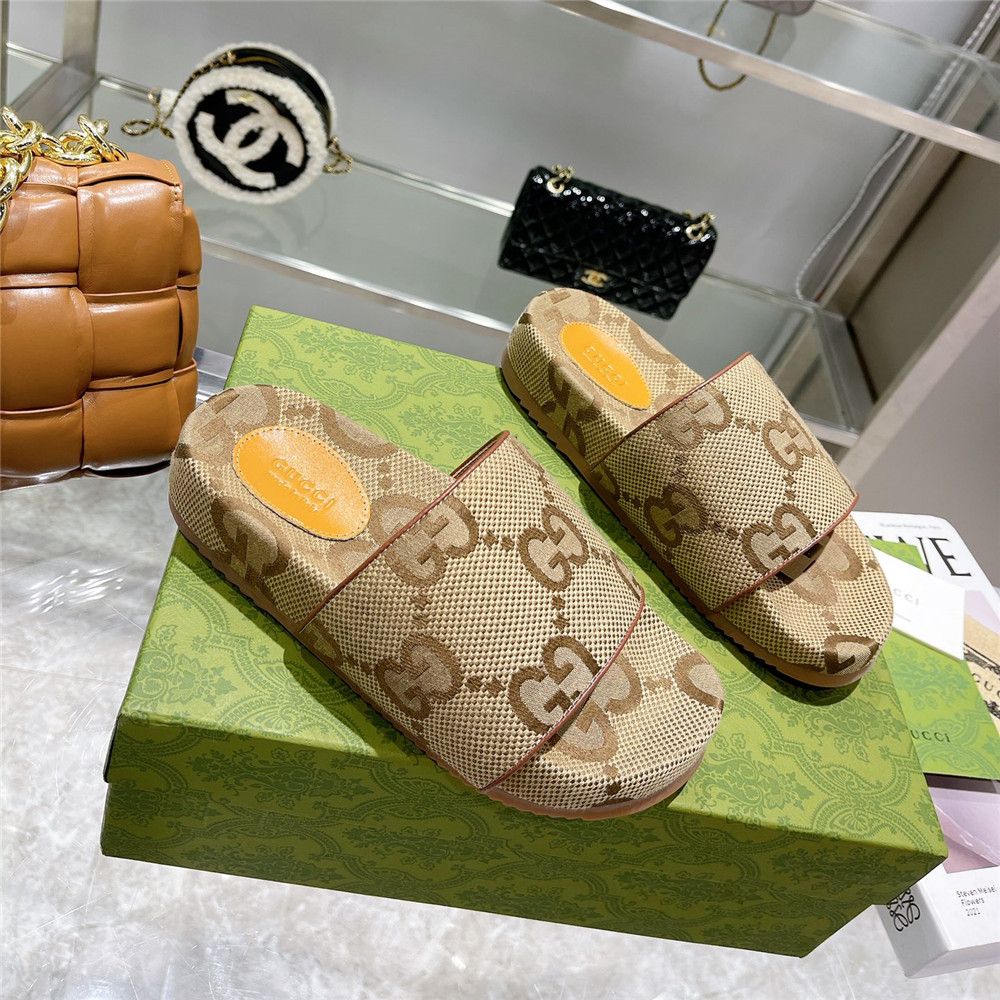 Men's GG Canvas Slide Sandal(Beige) - 