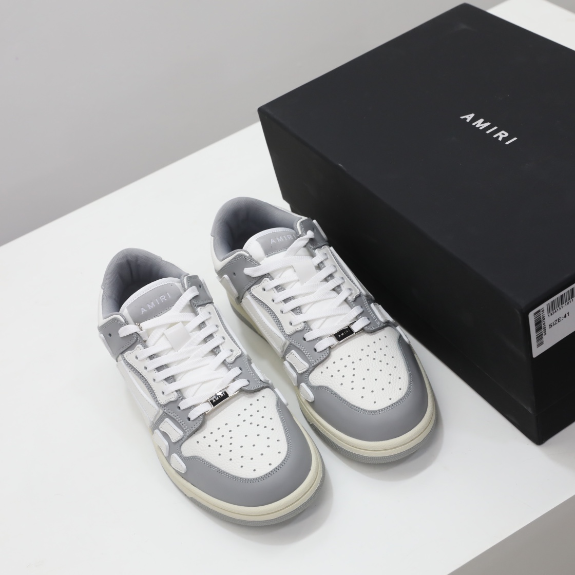 Amiri Skel-Top Low Sneaker Grey/White - PerfectKickZ