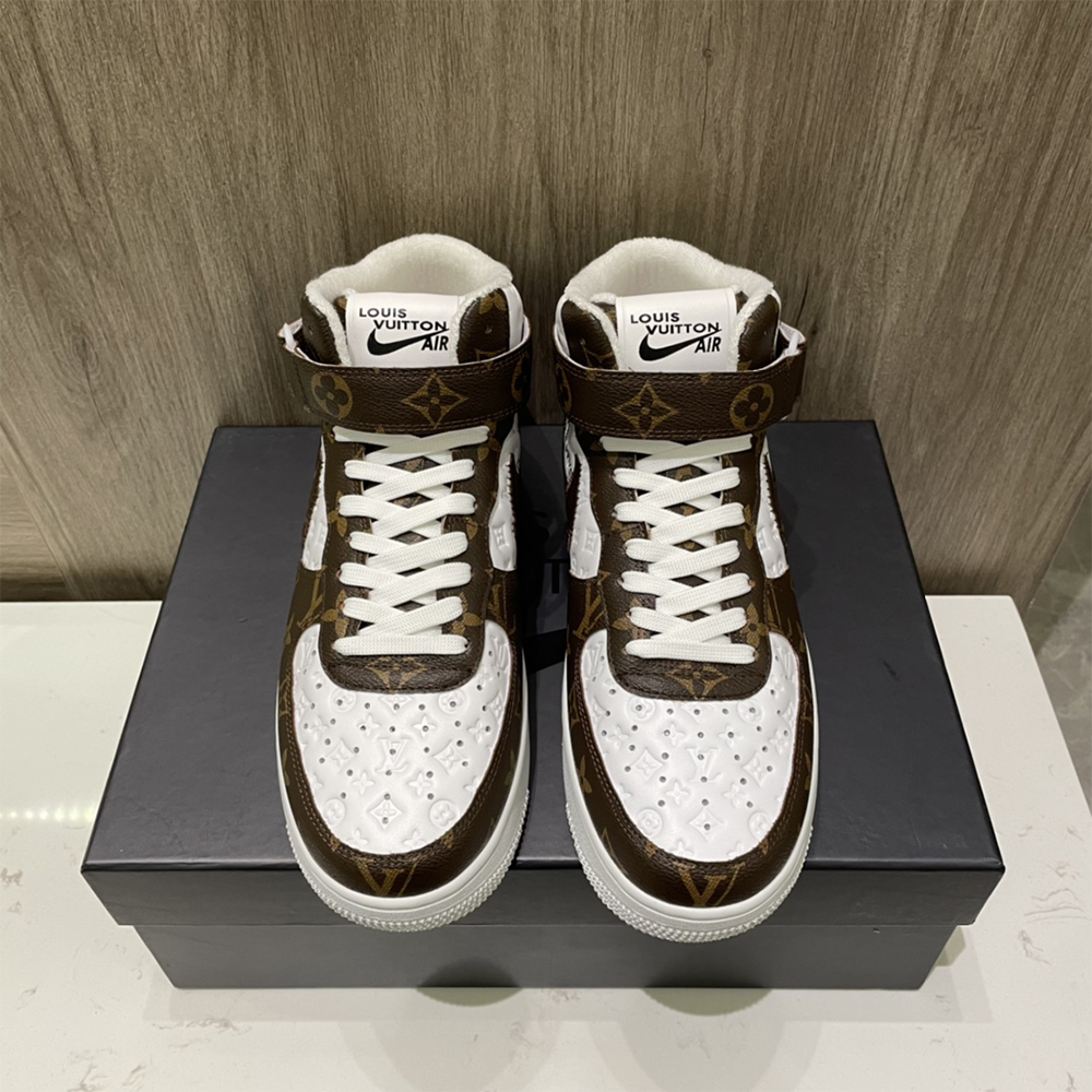 Louis Vuitton X Nike Air Force 1 Mid-Top Monogram Sneaker - PerfectKickZ