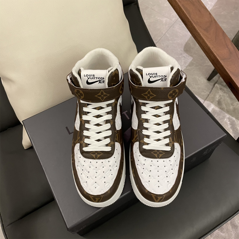 Louis Vuitton X Nike Air Force 1 Mid-Top Monogram Sneaker - PerfectKickZ