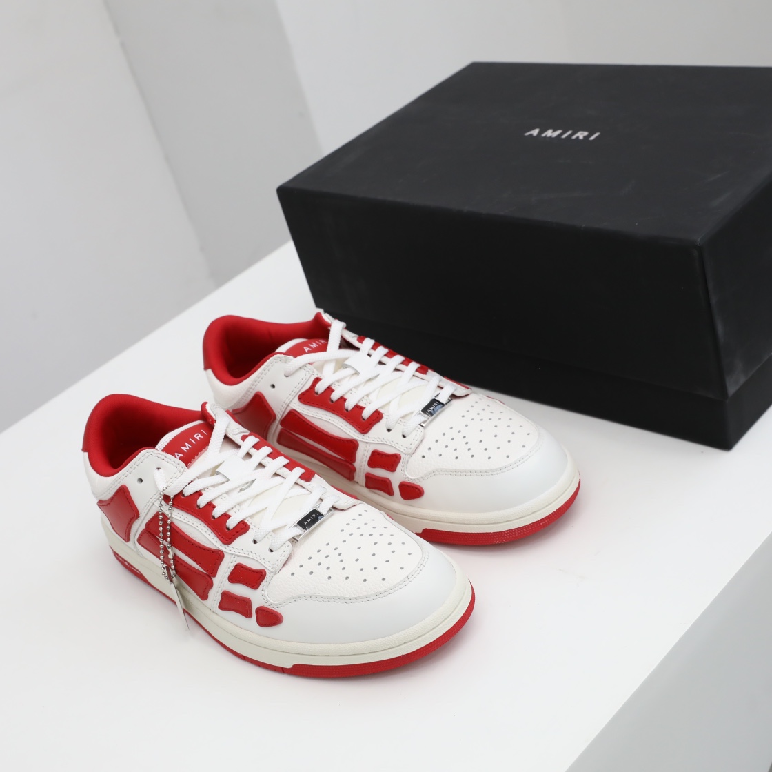 Amiri Skel-Top Low Sneaker Red/White - PerfectKickZ