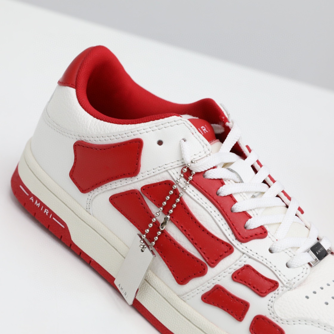 Amiri Skel-Top Low Sneaker Red/White - PerfectKickZ