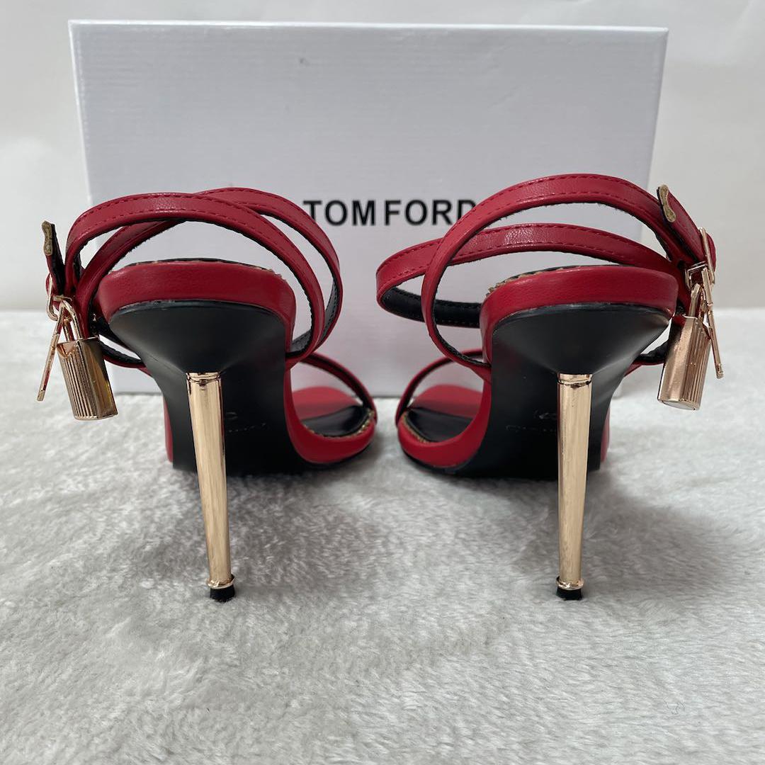 Tom Ford Shiny Leather Padlock Pointy Naked Sandal - PerfectKickZ