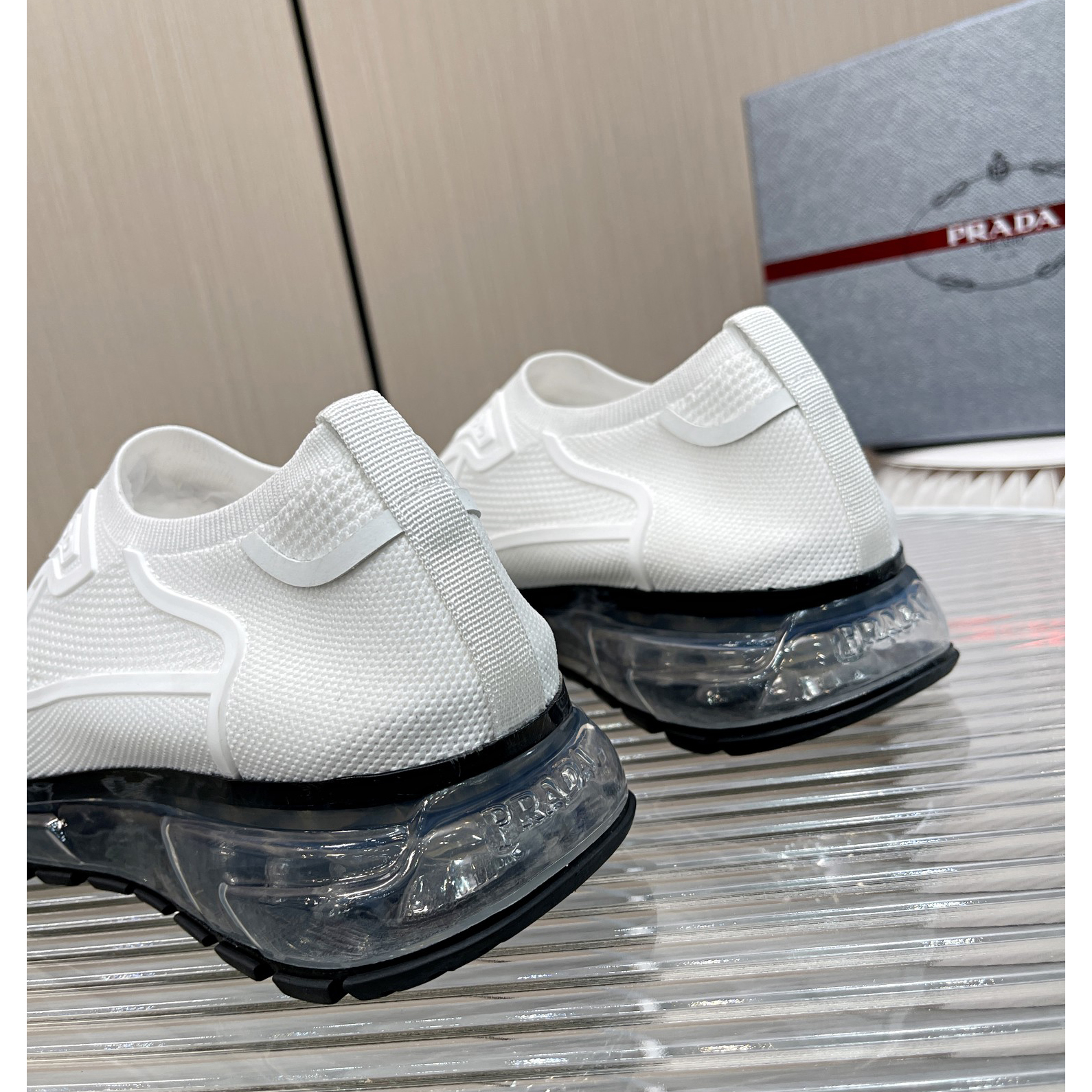 Prada Logo Sneakers In White - PerfectKickZ