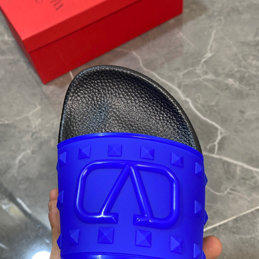 Valenti Garavani Summer V Logo Singature Sandal In Blue - PerfectKickZ
