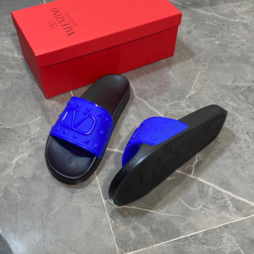 Valenti Garavani Summer V Logo Singature Sandal In Blue - PerfectKickZ