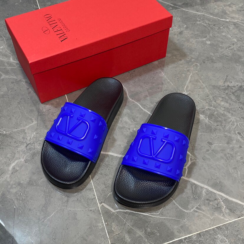 Valenti Garavani Summer V Logo Singature Sandal In Blue - PerfectKickZ