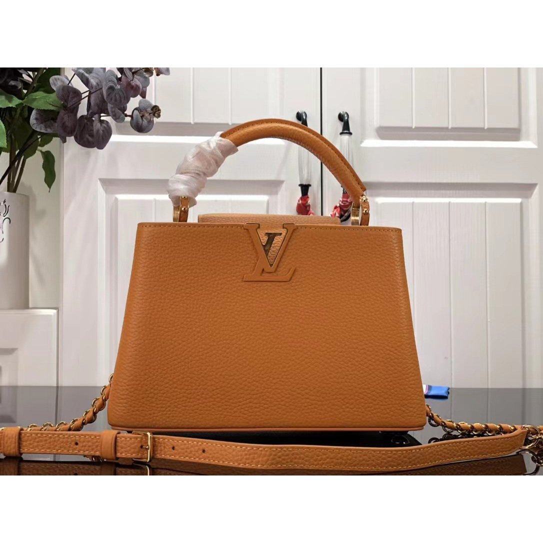 Louis Vuitton Capucines Handbag In Brown（27 x 18 x 9cm） - PerfectKickZ