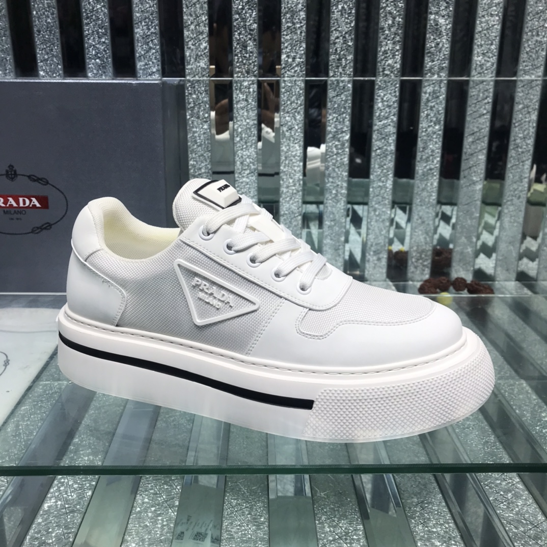 Prada Logo Sneakers In White - PerfectKickZ