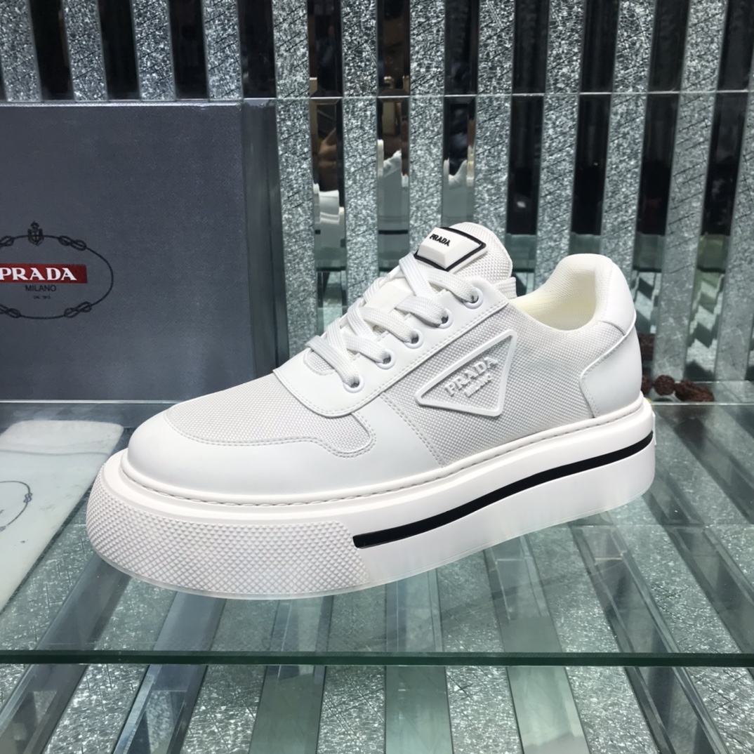 Prada Logo Sneakers In White - PerfectKickZ