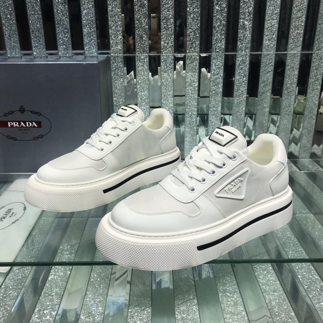 Prada Logo Sneakers In White - PerfectKickZ
