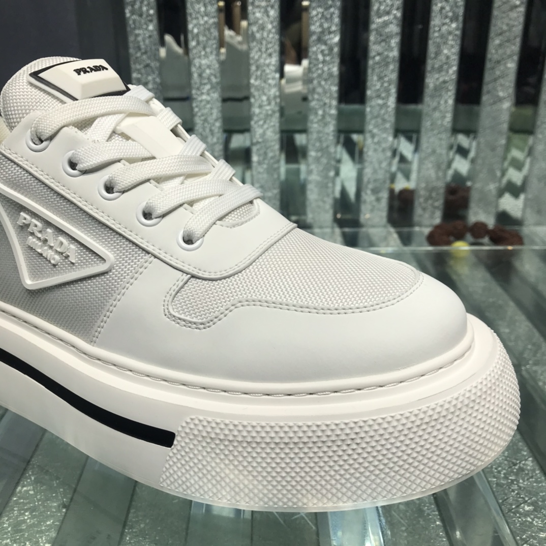 Prada Logo Sneakers In White - 