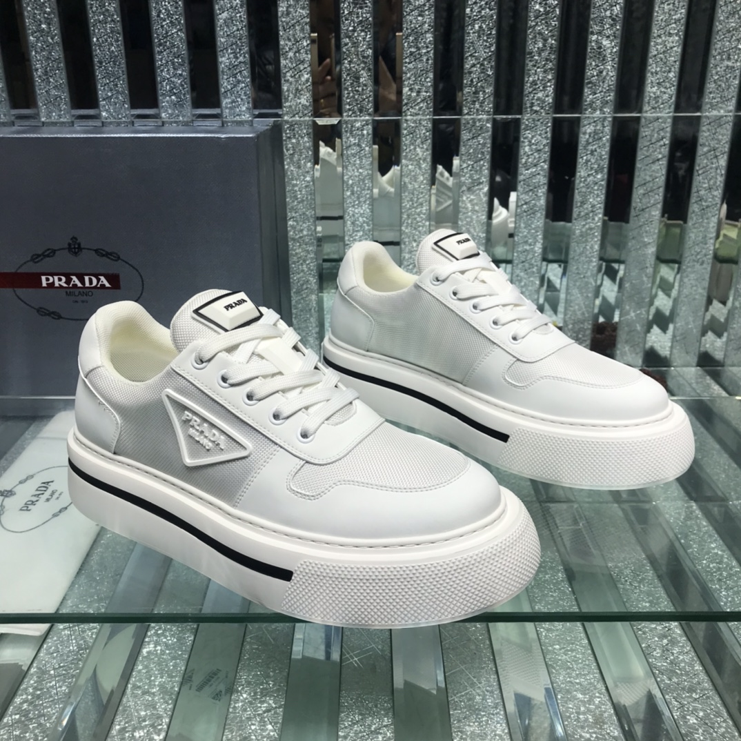 Prada Logo Sneakers In White - 