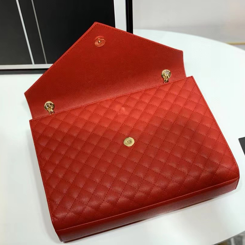 Saint Laurent Envelope Large Bag In Mix Matelasse Grain De Poudre Emboosed Leather - PerfectKickZ