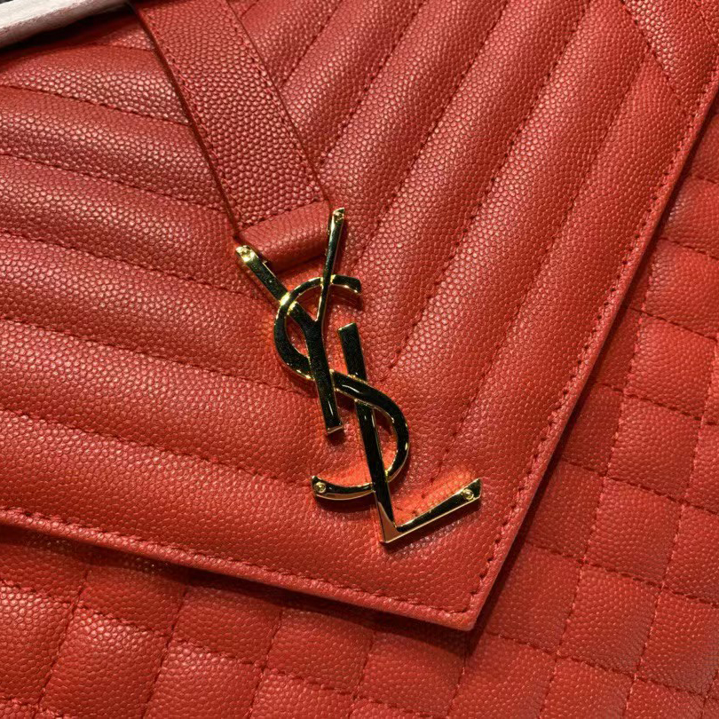 Saint Laurent Envelope Large Bag In Mix Matelasse Grain De Poudre Emboosed Leather - PerfectKickZ