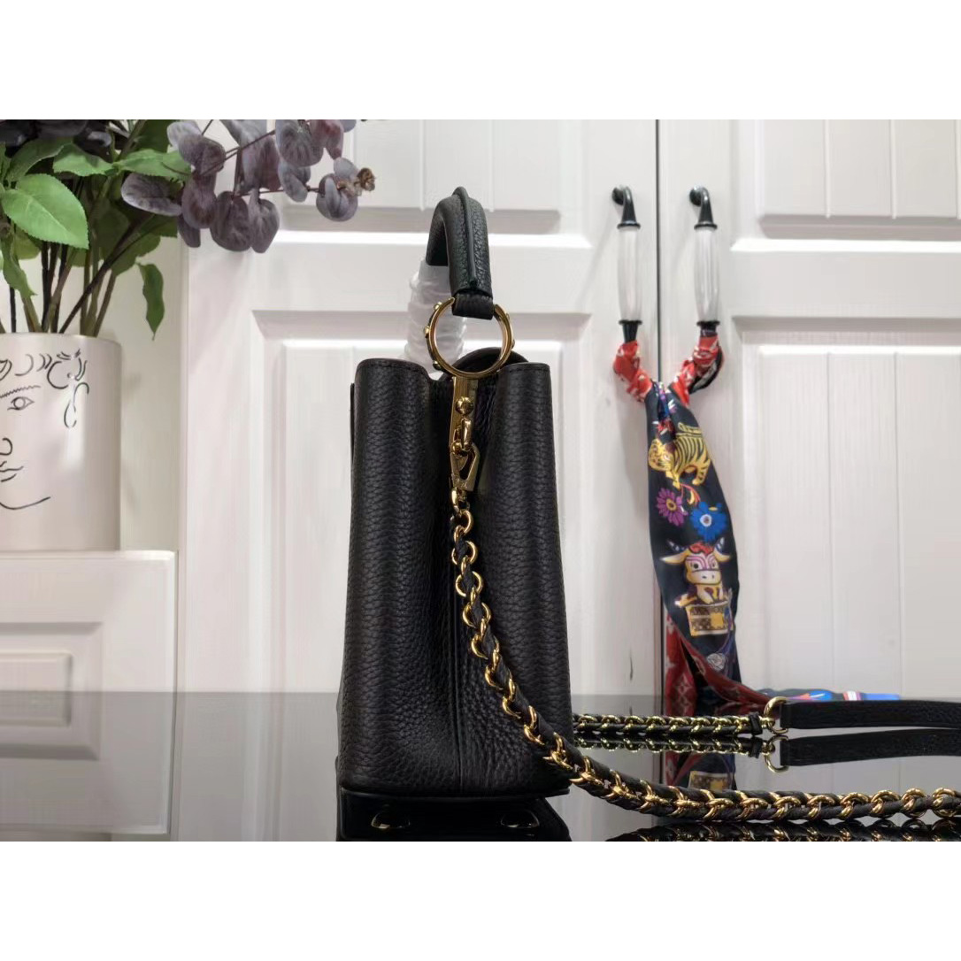 Louis Vuitton Capucines Handbag In Black（27 x 18 x 9cm） - PerfectKickZ