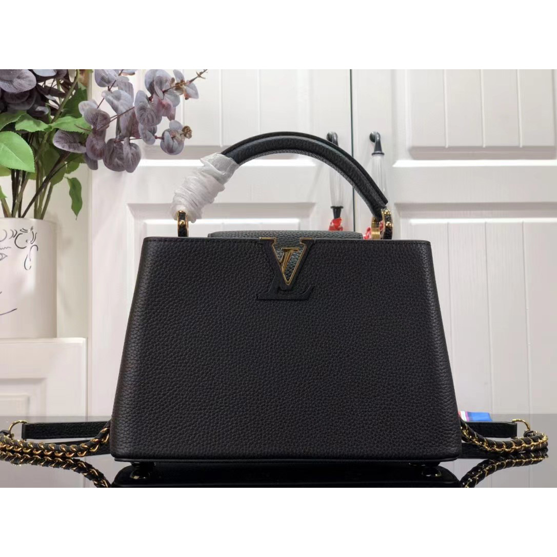 Louis Vuitton Capucines Handbag In Black（27 x 18 x 9cm） - PerfectKickZ