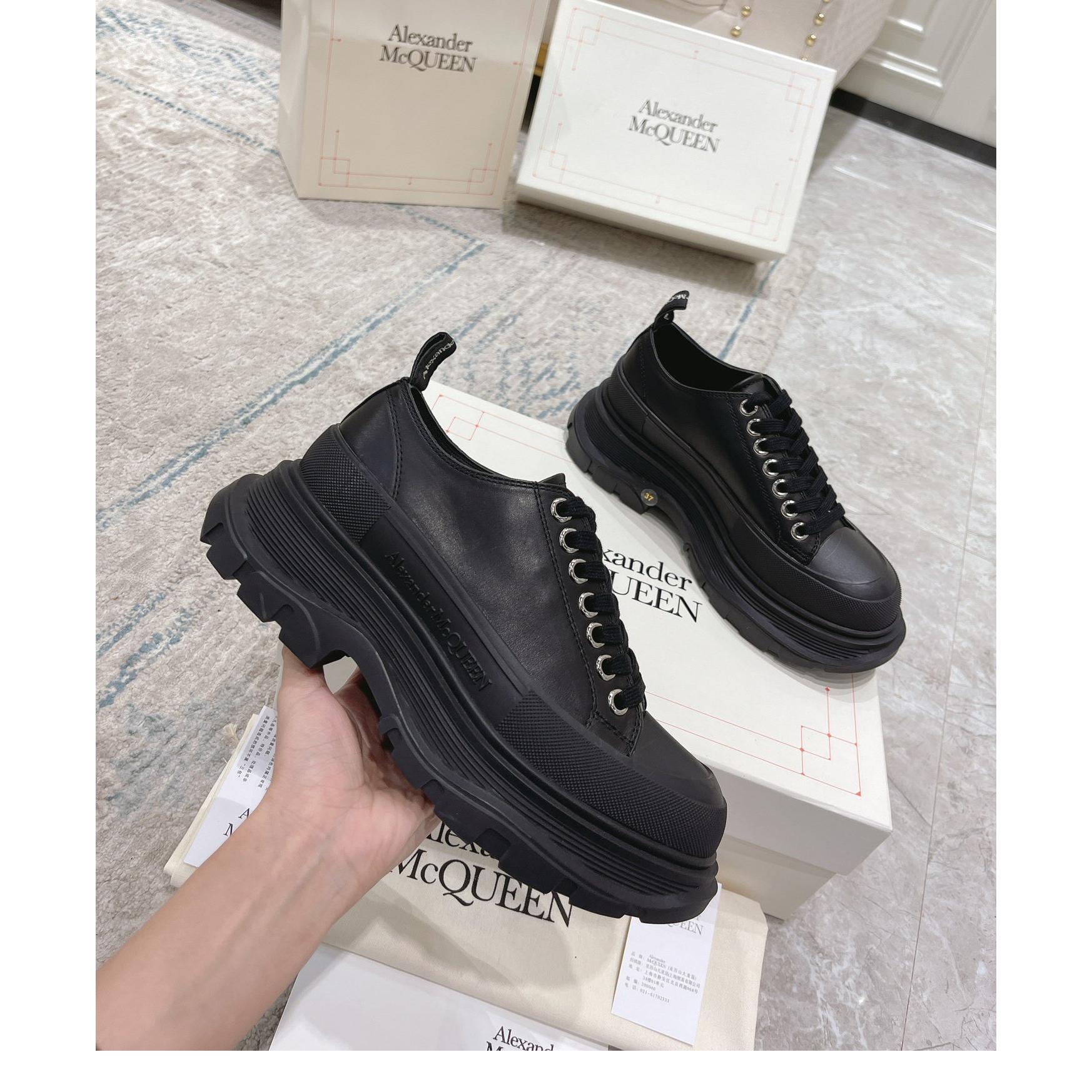 Alexander Mqueen Tread Slick Platform Low Sneakers - PerfectKickZ