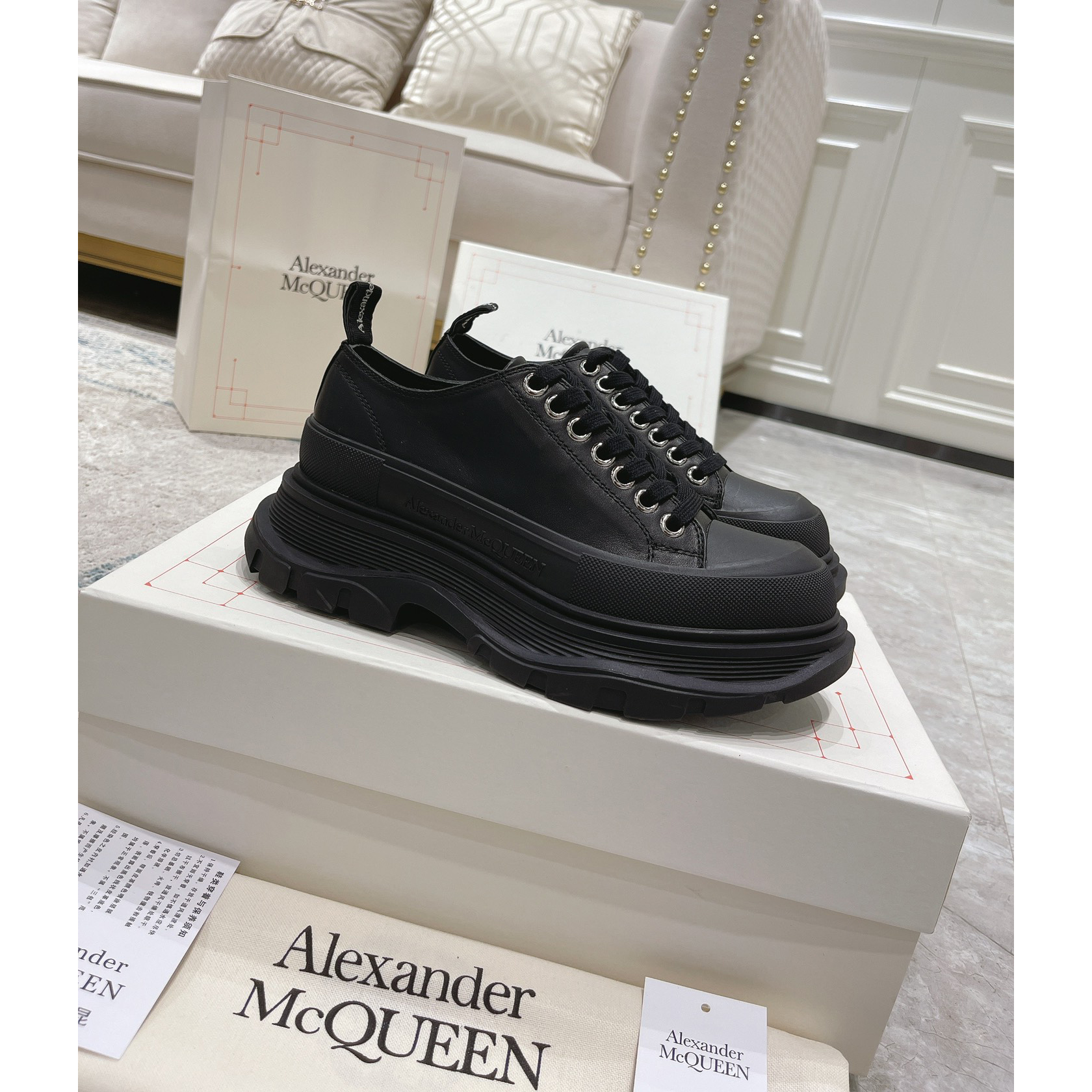 Alexander Mqueen Tread Slick Platform Low Sneakers - PerfectKickZ