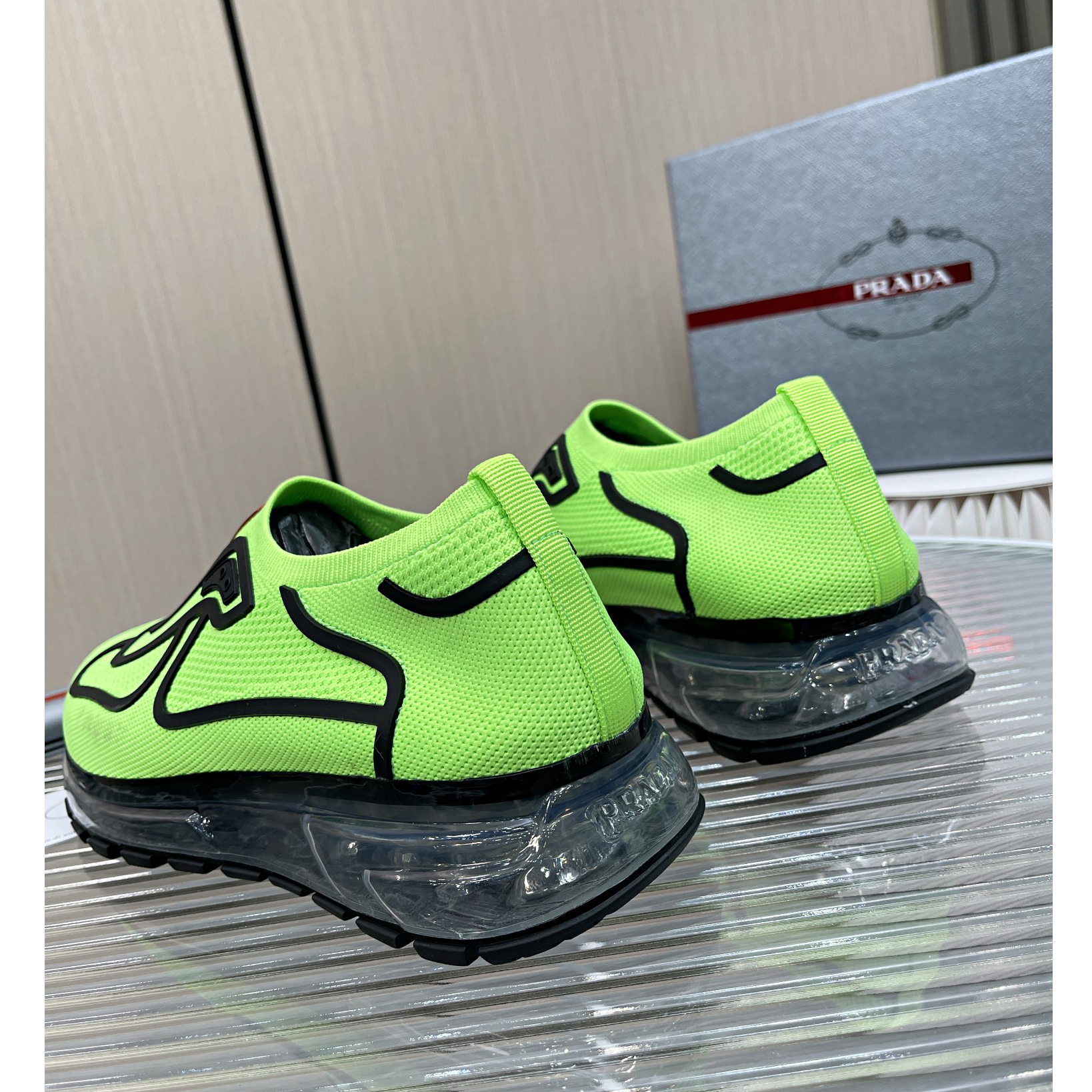 Prada Logo Sneakers In Green - PerfectKickZ
