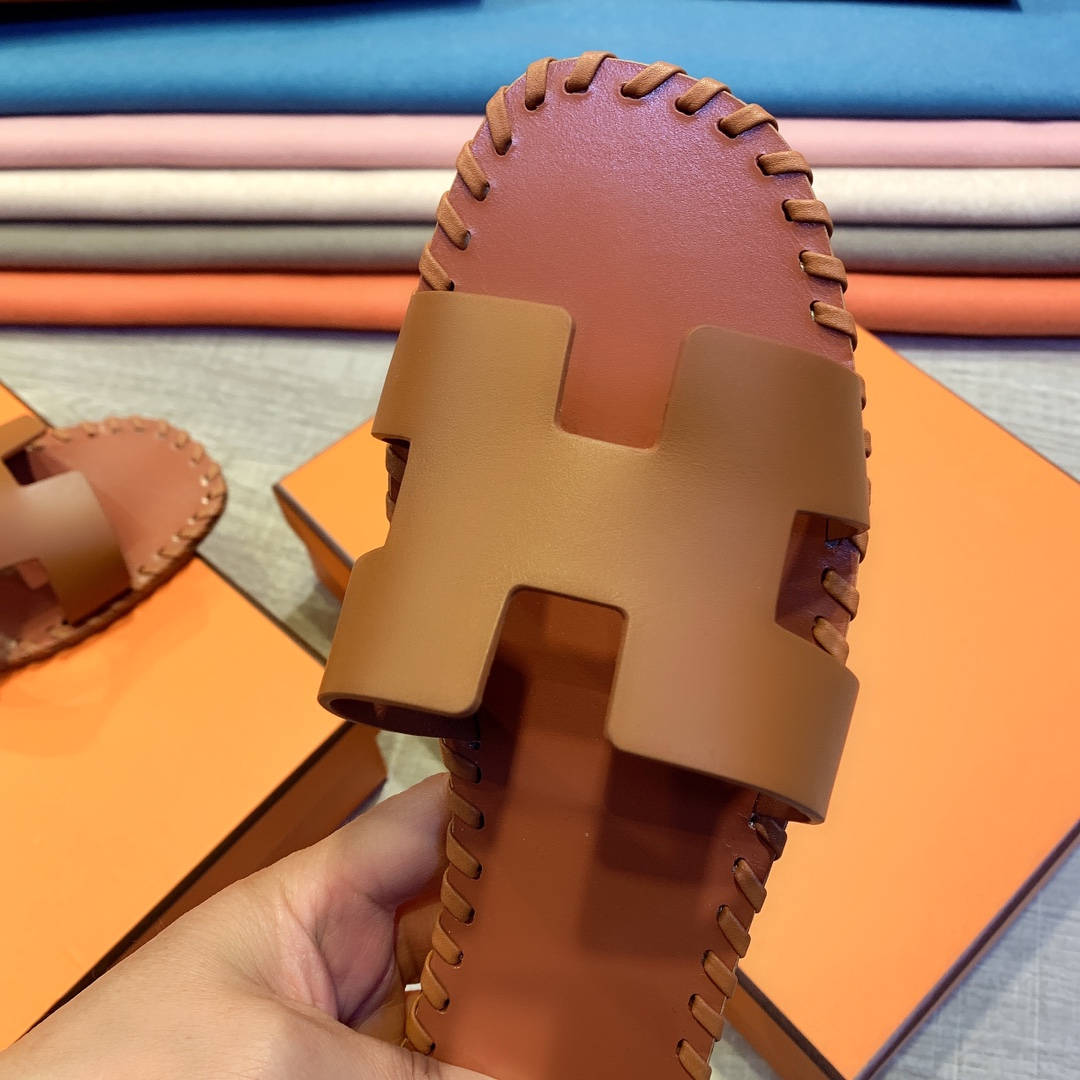 Hermes Leather Oran Sandals - PerfectKickZ