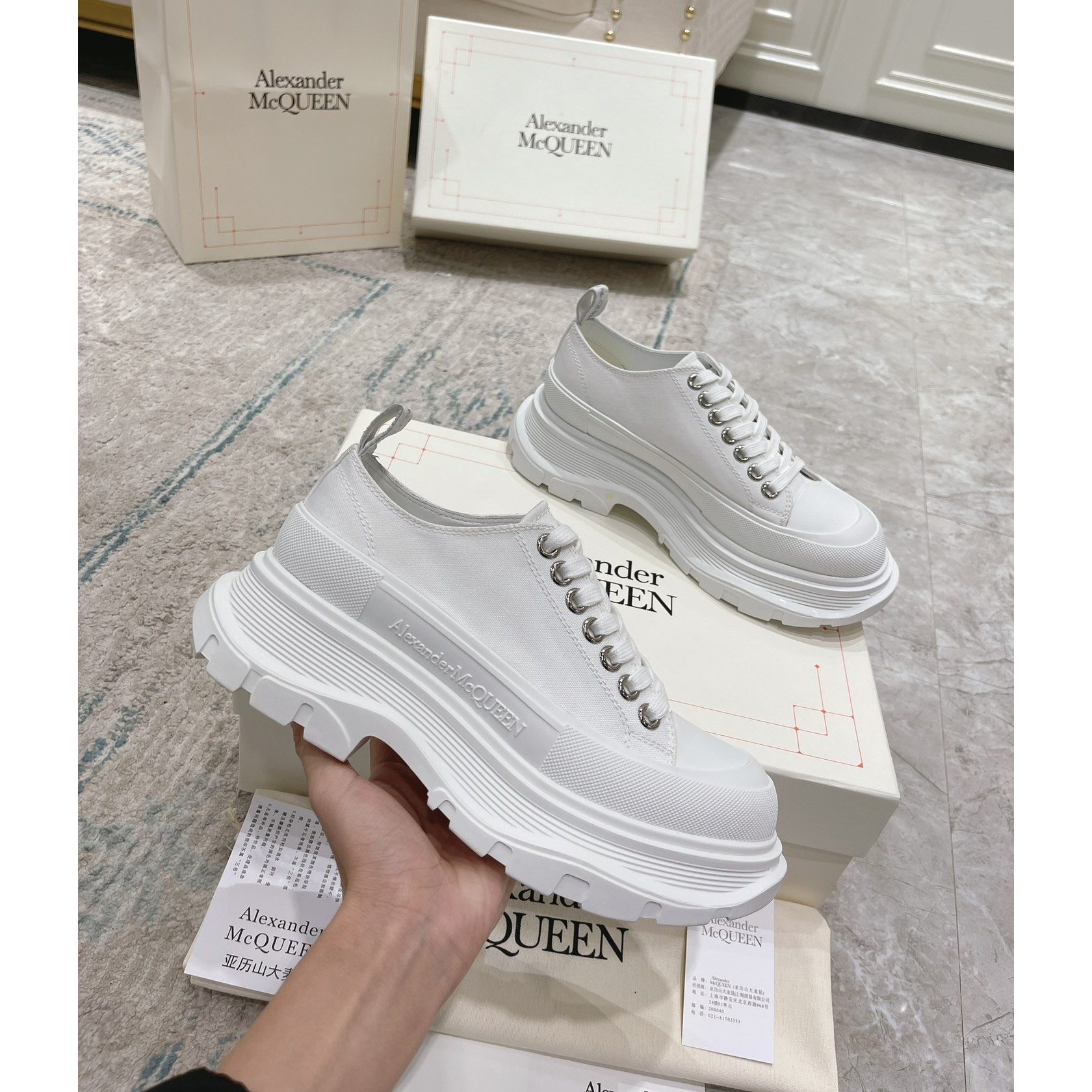 Alexander Mqueen Tread Slick Platform Low Sneakers - PerfectKickZ