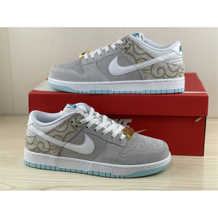 Nike Dunk Low “White Barber Shop” Sneaker  DH7614-500 - PerfectKickZ