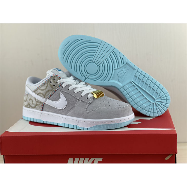 Nike Dunk Low “White Barber Shop” Sneaker  DH7614-500 - PerfectKickZ