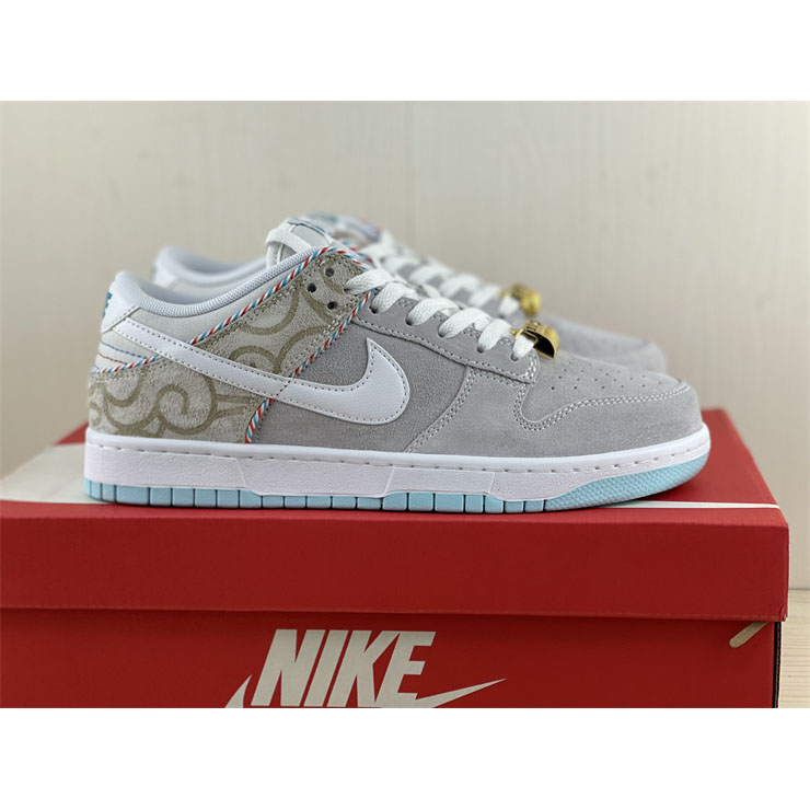Nike Dunk Low “White Barber Shop” Sneaker  DH7614-500 - PerfectKickZ