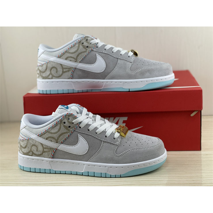 Nike Dunk Low “White Barber Shop” Sneaker  DH7614-500 - PerfectKickZ