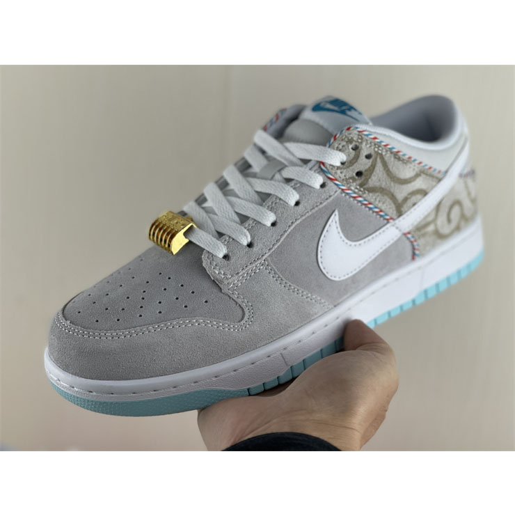 Nike Dunk Low “White Barber Shop” Sneaker  DH7614-500 - PerfectKickZ