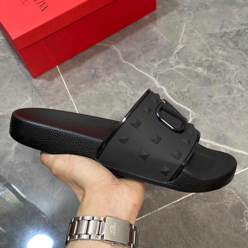 Valenti Garavani Summer V Logo Singature Sandal In Black - PerfectKickZ