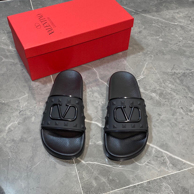 Valenti Garavani Summer V Logo Singature Sandal In Black - PerfectKickZ