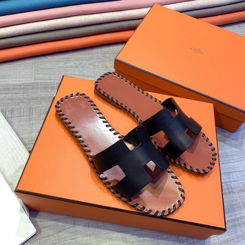 Hermes Leather Oran Sandals - PerfectKickZ