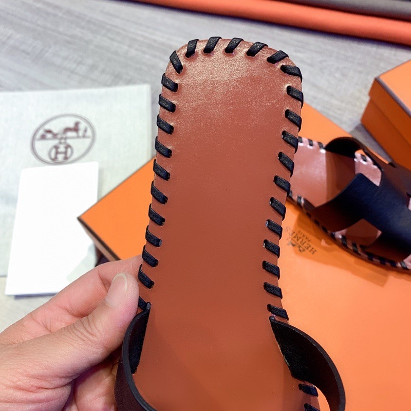 Hermes Leather Oran Sandals - PerfectKickZ